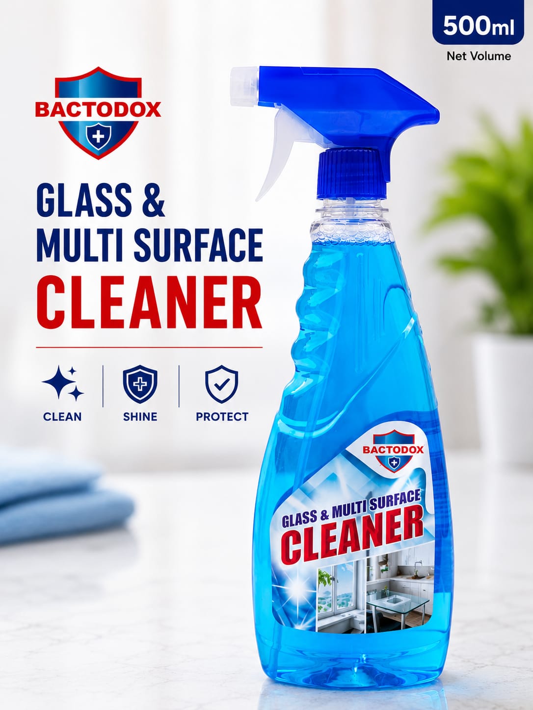 Bactodox Glass & Multi Surface Cleaner 500ml