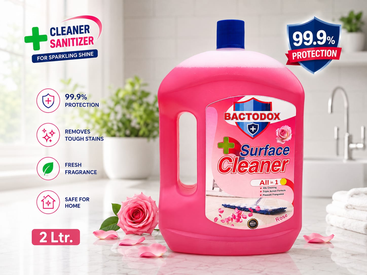Bactodox Surface Cleaner All in 1 Rose 2 Litre